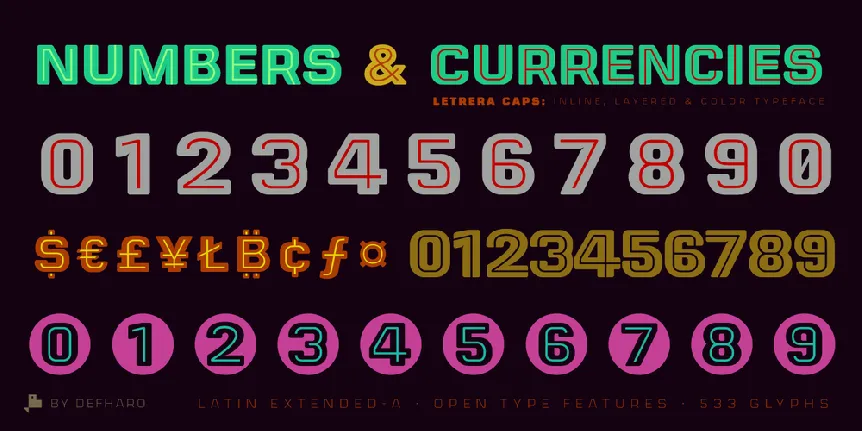 Letrera Caps Inline font