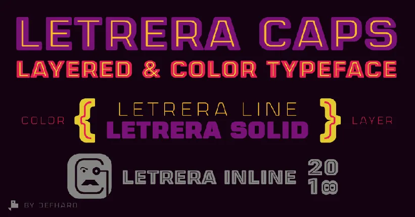 Letrera Caps Inline font