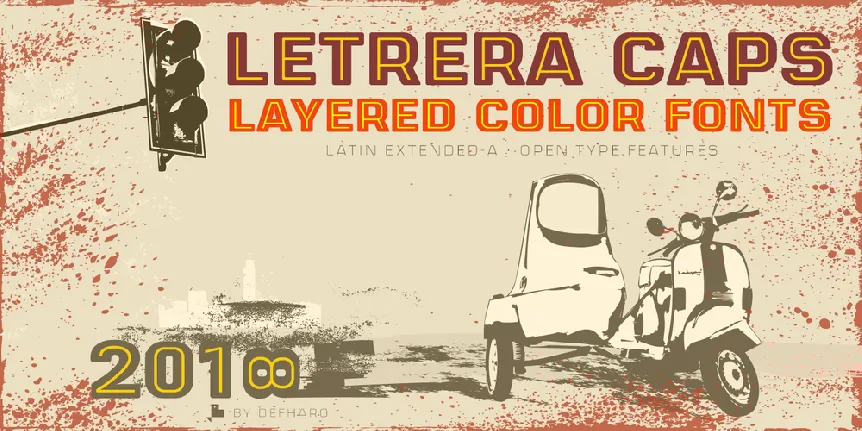 Letrera Caps Inline font