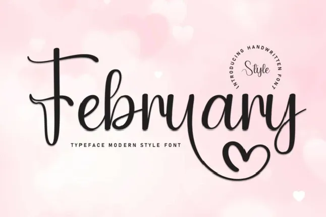 February Script font