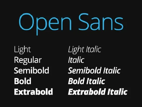 Open Sans Family font