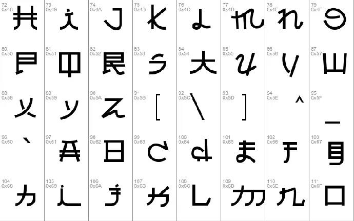 Almost Japanese font