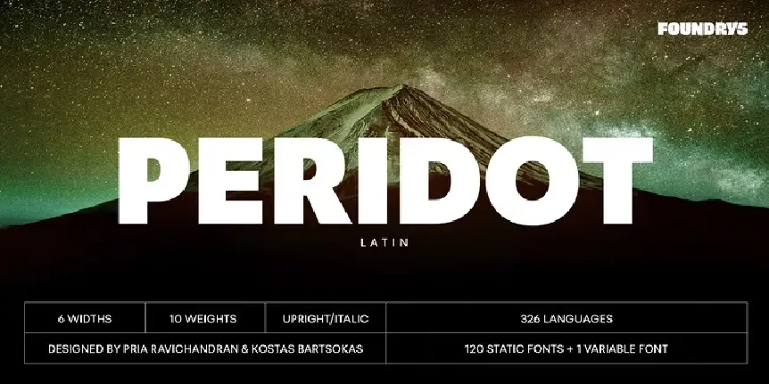 Peridot Latin Family font