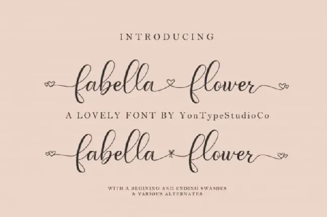 Fabella Flower Calligraphy font