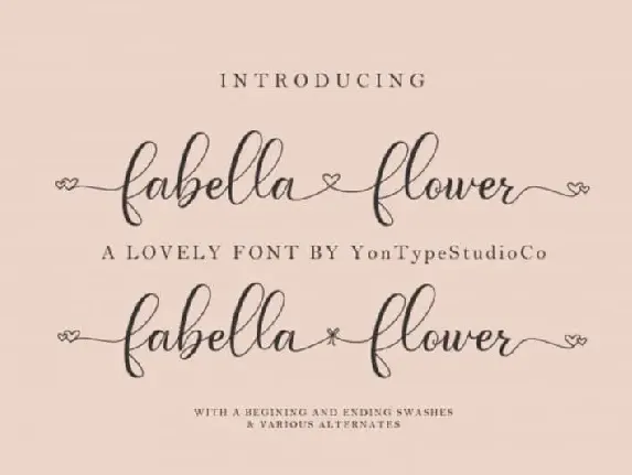 Fabella Flower Calligraphy font