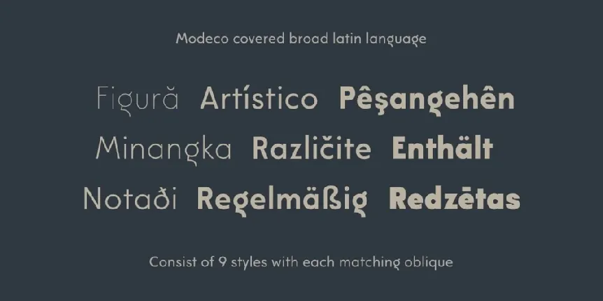 Modeco Sans Serif Family font