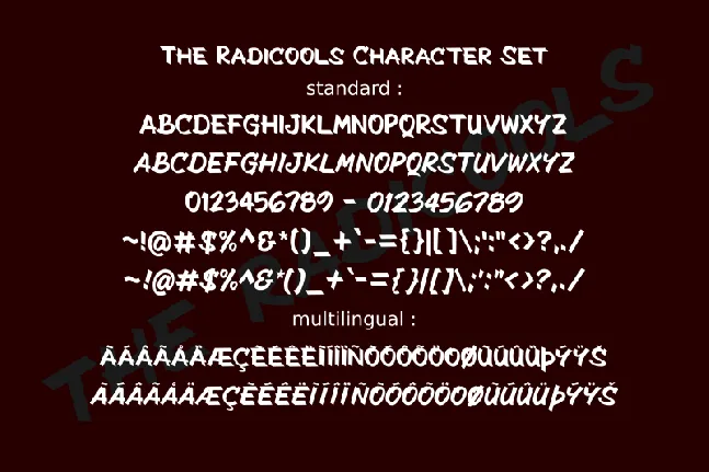 The Radicools font