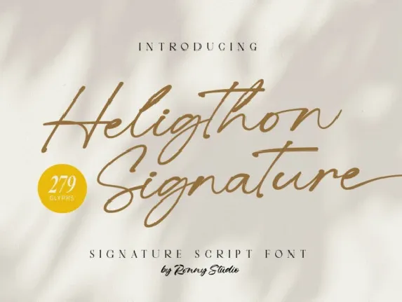 Heligthon Signature font