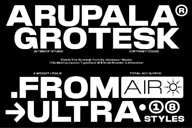 ArupalaÂ® Grotesk font