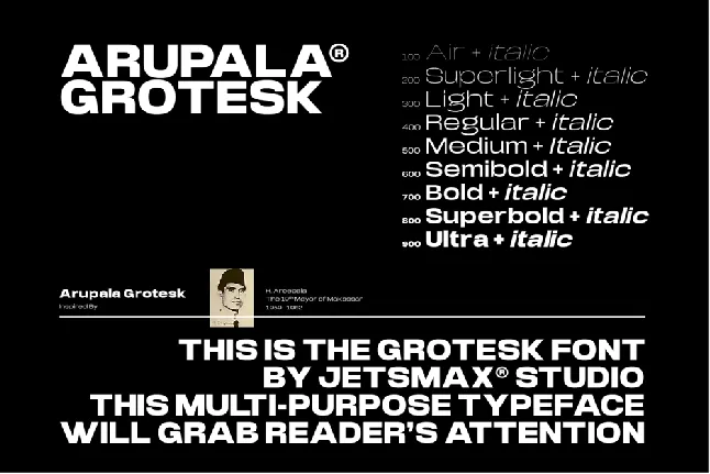 ArupalaÂ® Grotesk font