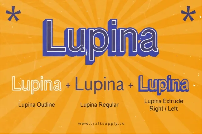 Lupina 3D font