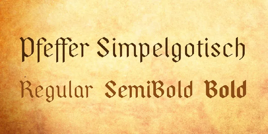 Pfeffer Simpelgotisch font