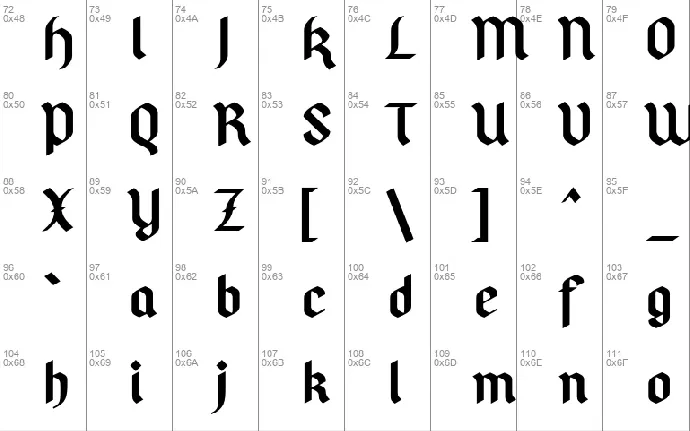 Pfeffer Simpelgotisch font