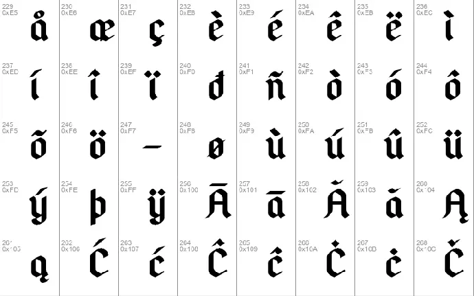 Pfeffer Simpelgotisch font