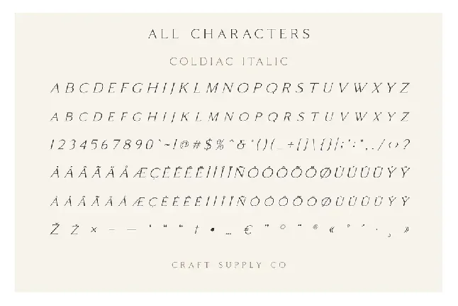 Coldiac Free font