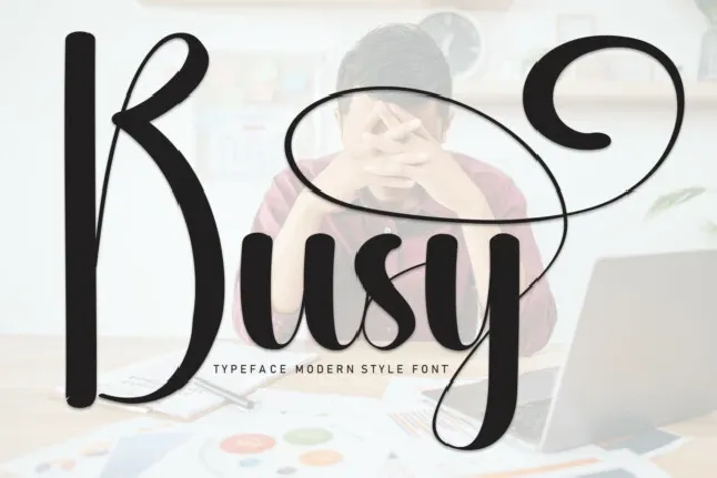 Busy Script font