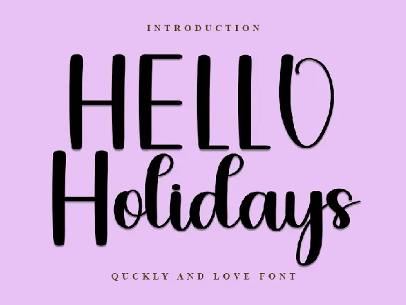 HELLO Holidays font