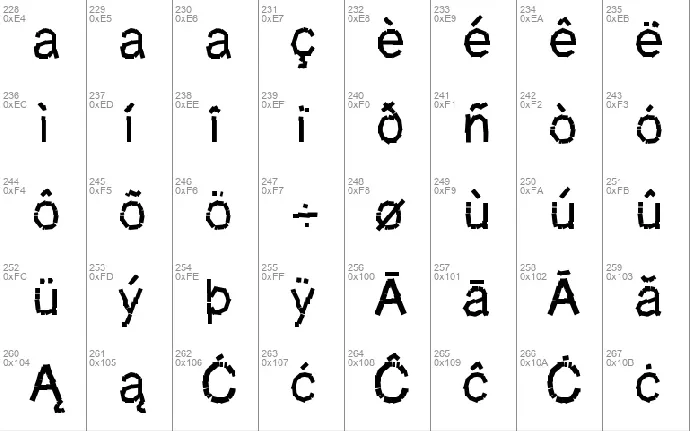 Decomposition phase 1 font