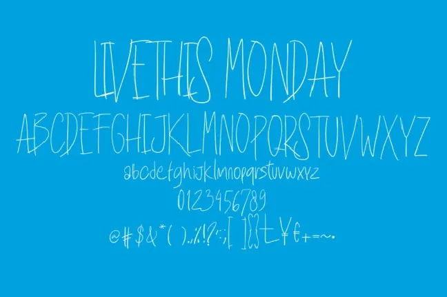 Live This Monday  Handwritten font