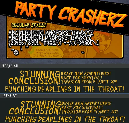 Party Crasherz PG font