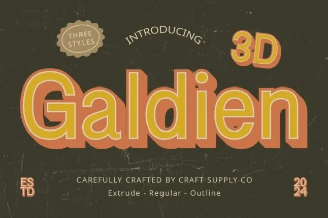 Galdien 3D font