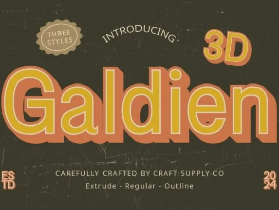 Galdien 3D font