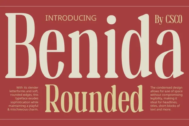 Benida Rounded font