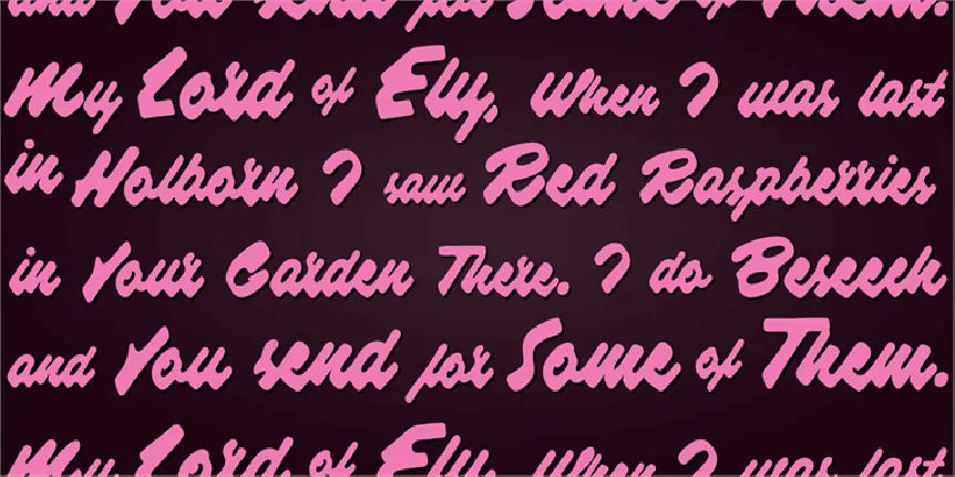 Raspberry Script font