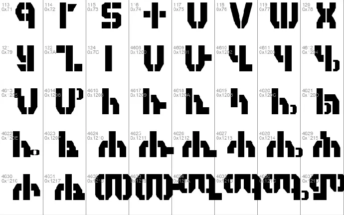 Habesha stencil font