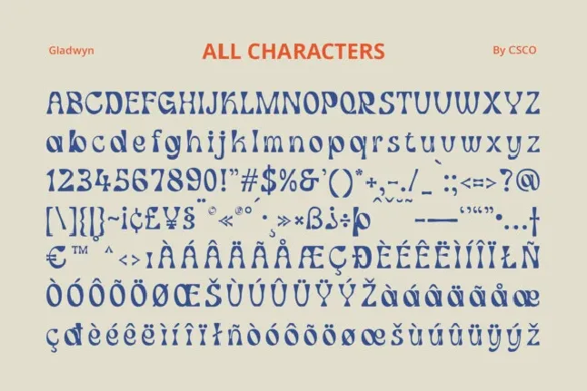 Gladwyn Display font