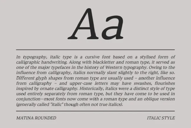 Matina Rounded font