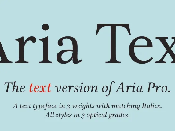 Aria Text font