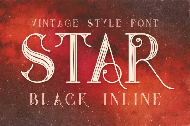 Star Black Inline font