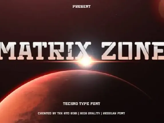 Matrix Zone Display font