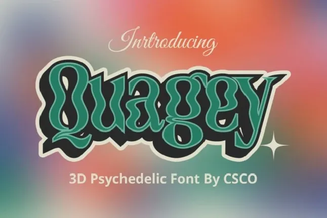 Quagey 3D font