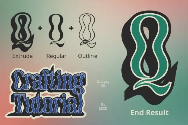 Quagey 3D font