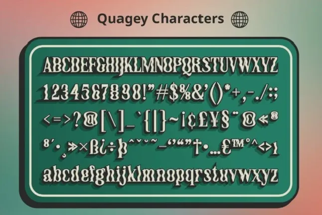 Quagey 3D font