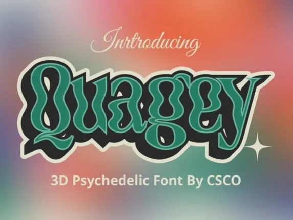 Quagey 3D font