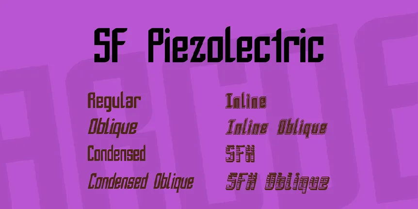 SF Piezolectric font