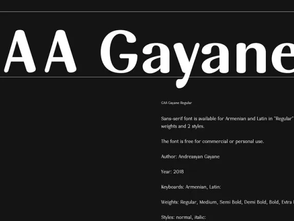 GAA Gayane Family font