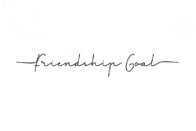 Friendship Goal Signature Script font