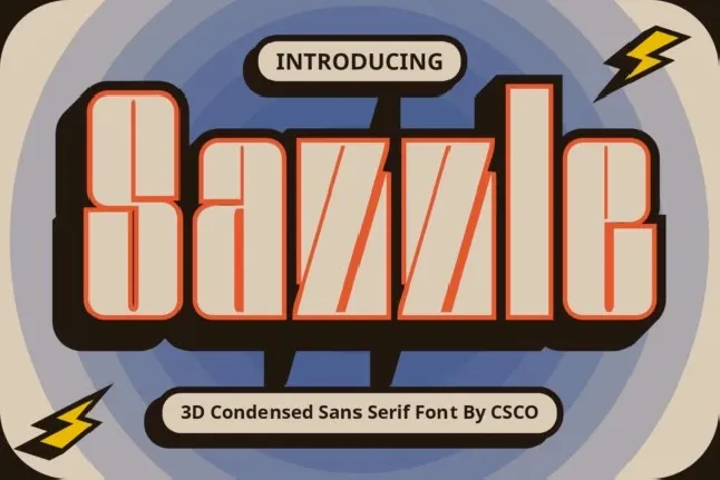 Sazzle 3D font