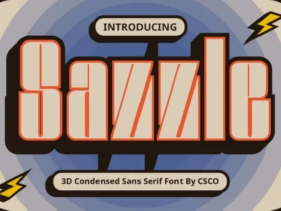 Sazzle 3D font