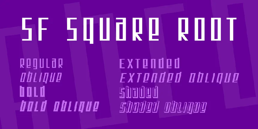 SF Square Root font