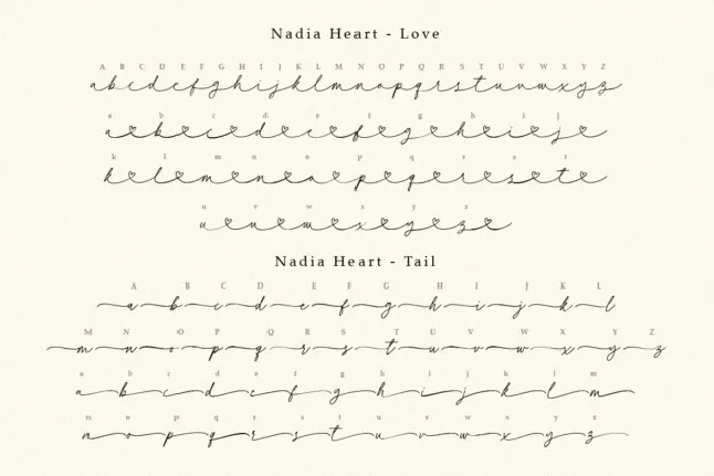 Nadia Heart font