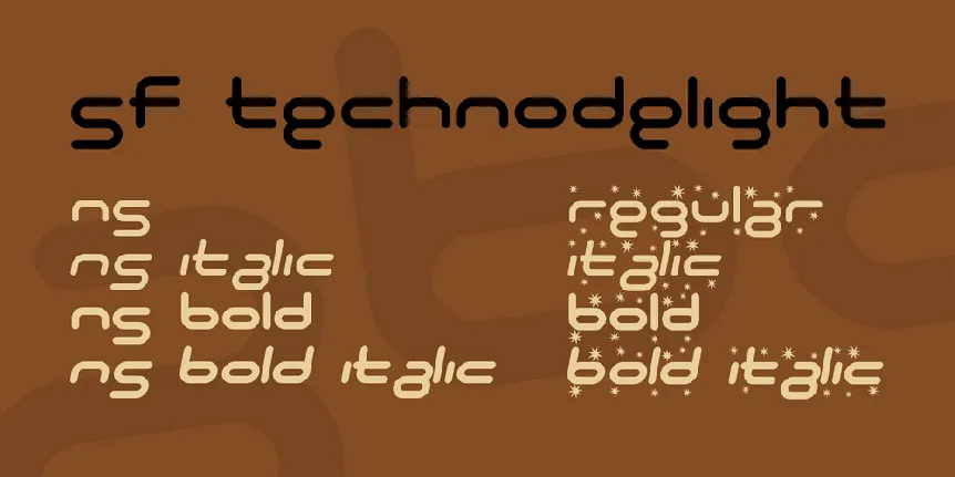 SF Technodelight font