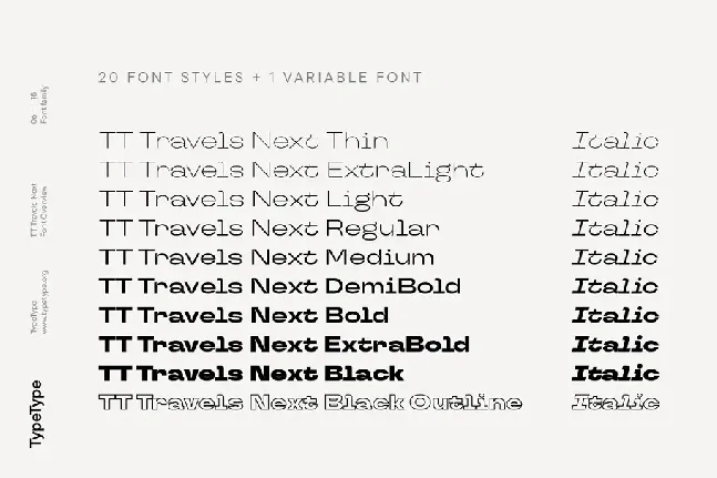 TT Travels Next Family font