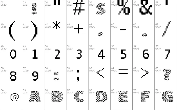 vtks squares font