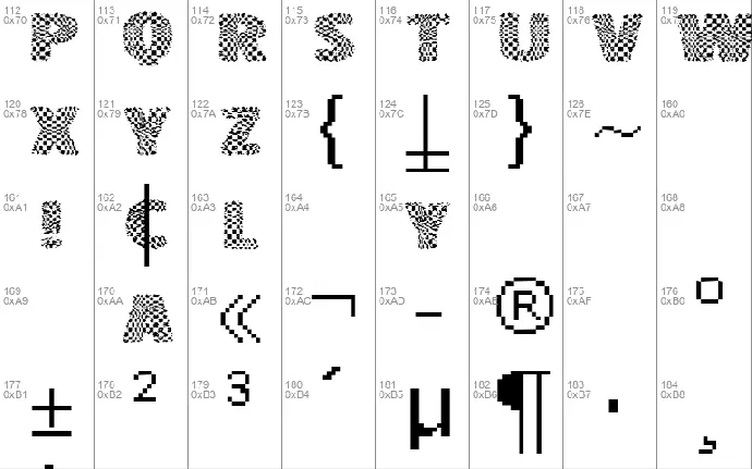 vtks squares font