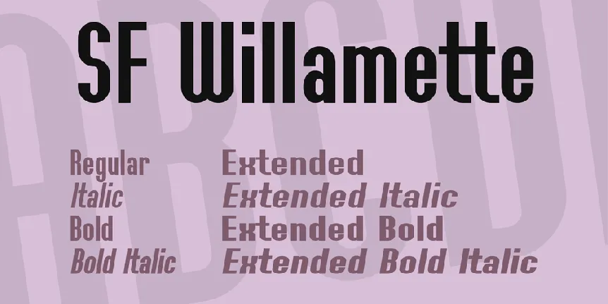 SF Willamette font